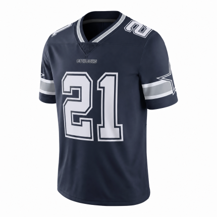 Custom American Football Jersey navy blue with silver number and professional team design