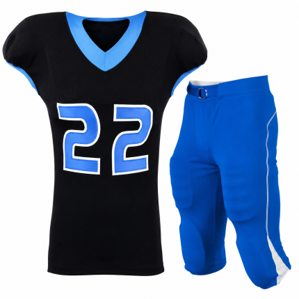 Professional Football Team Apparel Blue and Black Gridiron Uniform Set