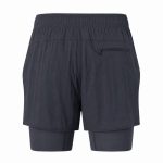 custom 2-in-1 running shorts in black with built-in inner liner for athletes