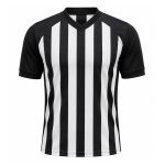 Custom Basketball Referee Jersey in black and white stripes with V-neck collar for men and women officials