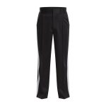 Custom Football Referee Pants in black with white side stripe, belt loops and straight-leg official fit