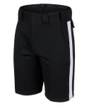 Custom Football Referee Shorts in black polyester with 1.25 inch white side stripe, belt loops and referee pockets