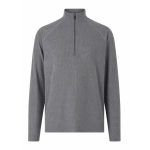 custom half-zip running top in gray waffle knit fabric with long sleeves for cold weather athletes