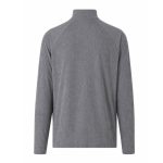 custom half-zip running top in gray waffle knit fabric with long sleeves for cold weather athletes