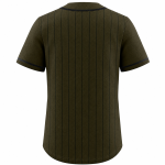 Custom Pinstripe Baseball Jersey olive green with black pinstripes front and back view