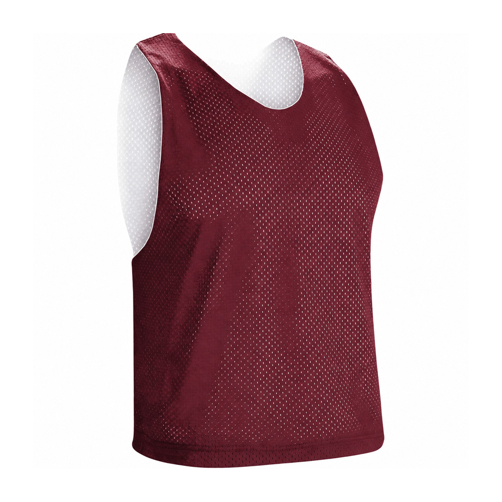 custom-reversible-lacrosse-jersey-mesh-pinnie Custom reversible lacrosse jersey with breathable mesh fabric, waist-length cut and dual-side wear for team practice and scrimmages