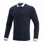 Custom Rugby Jersey with long sleeves, classic collar, ribbed cuffs and custom team branding options
