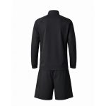 Custom running jacket for men in black with water repellent finish and matching shorts, weatherproof set for Germany and UK runners