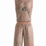 Custom youth and adult basketball uniform set in unique abstract design with shorts
