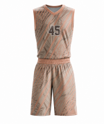 Custom youth and adult basketball uniform set in unique abstract design with shorts