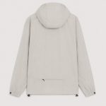 Lightweight packable running jacket featuring hood storage pocket and waterproof front zipper.
