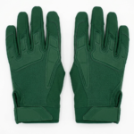 Custom american football receiver gloves in green with high tack sticky silicone palm