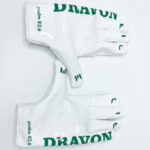 Custom white football receiver gloves backhand with custom logo printing and wrist closure