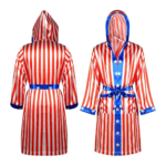 american flag boxing robe costume with hood stars and stripes by Dravon Industries