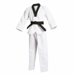 black v neck taekwondo uniform