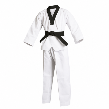 black v neck taekwondo uniform