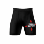 Black compression shorts custom oem manufacturer with flatlock stitching and elastic waistband
