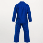 Custom bjj gi in royal blue 450 gsm pearl weave cotton with brown belt