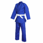 Custom Blue Karate Uniform Wholesale Suit with White Belt for OEM B2B Manufacturing