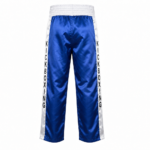 Custom Kickboxing Trousers – Blue Satin Martial Arts Pants - Image 2