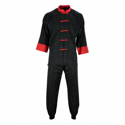 Custom Kung Fu Uniform Black and Red Suit for OEM B2B Wholesale Manufacturing