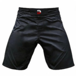 custom mma shorts in stealth black with waistband closure