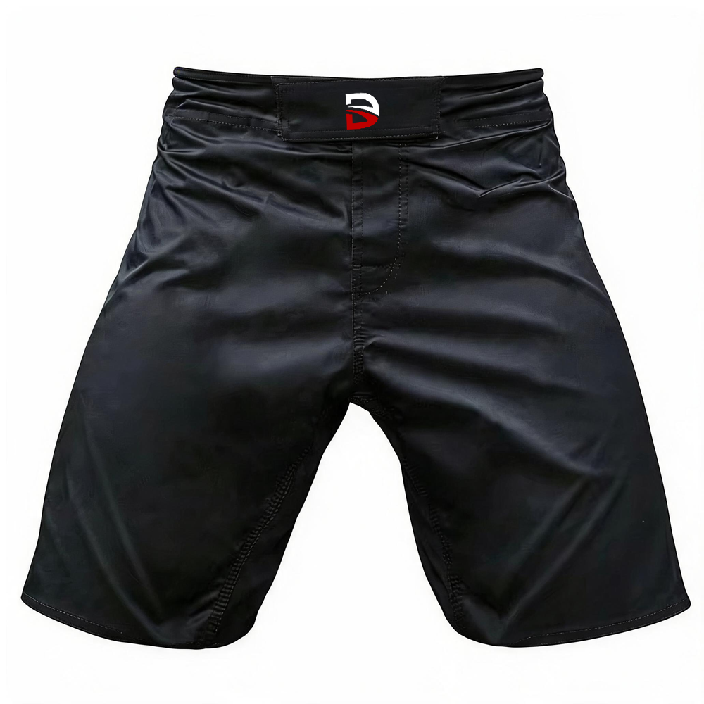 custom-mma-shorts-stealth-black-blank-fightwear custom mma shorts in stealth black with waistband closure