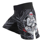 Custom no-gi grappling shorts with BJJ monkey sublimation graphic and side splits