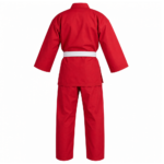 Custom Red Judo Uniform – Lightweight Gi with White Belt - Image 2
