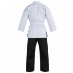 Custom Student Karate Uniform White Jacket and Black Pants Suit for Wholesale