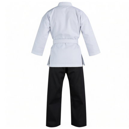 Custom Student Karate Uniform White Jacket and Black Pants Suit for Wholesale