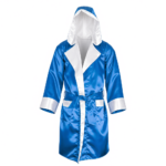 mexican style satin boxing robe with adjustable hood by Dravon Industries