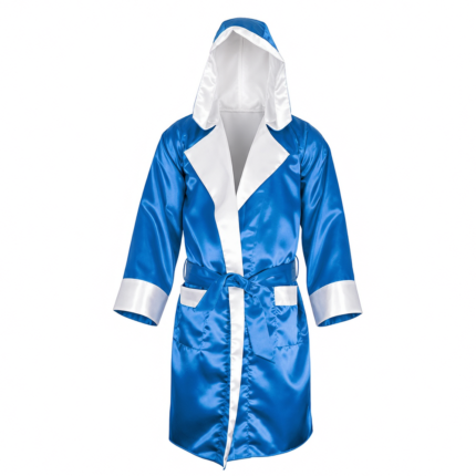 mexican style satin boxing robe with adjustable hood by Dravon Industries
