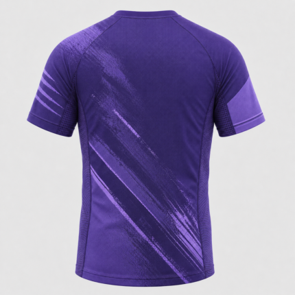 Purple Short Sleeve Rash Guard with underarm breathable mesh panels for BJJ and MMA private label manufacturing